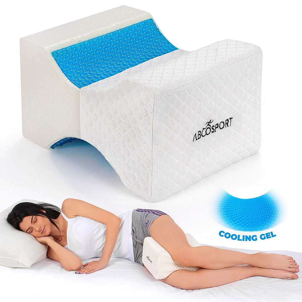 Memory Foam Knee Pillow with Cooling Gel Leg Pillow Wedge With Cover