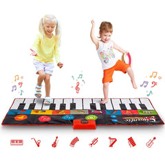 Giant 70" Piano Play Mat Jumbo Floor Keyboard 24 Keys 8 Sound Options