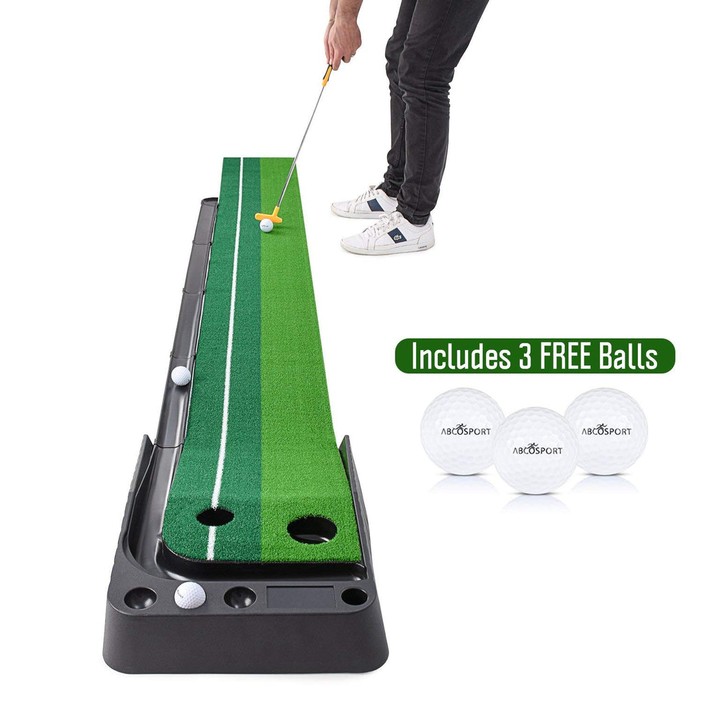 Indoor Golf Putting Green Portable Practice Mat Auto Ball Return 9.85' –  Abco Tech