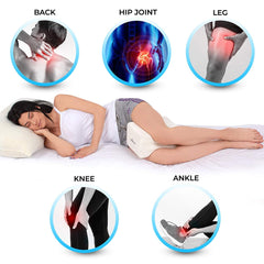 Abco Tech Memory Foam Knee Pillow with Cooling Gel - Wedge Pillow - Leg Pillow for Side Sleepers, Pregnancy, Spine Alignment, Pain Relief - Pillow