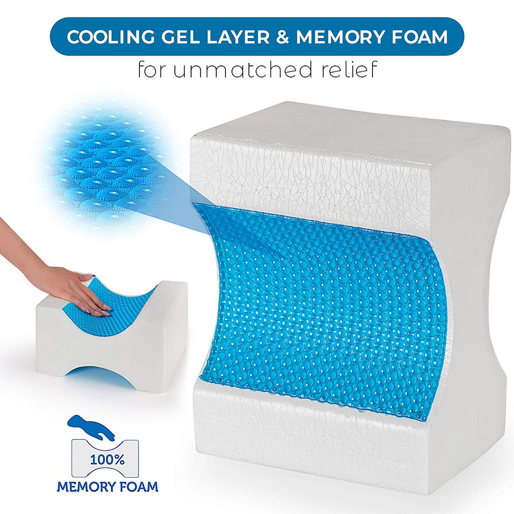 Memory Foam Knee Pillow｜Cooling gel Legs Cushion for Side Sleepers｜Ali —  Alpha-Pillow