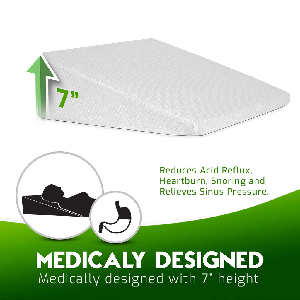 Abco Tech Bed Wedge Pillow | Hypoallergic Breathable Memory Foam |Back  Pillow | Post Surgery Wedge Pillows Reduce Back Pain and Improve Sleep 