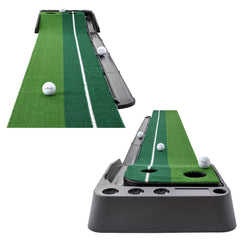 Indoor Golf Putting Green Portable Practice Mat Auto Ball Return 9.85'