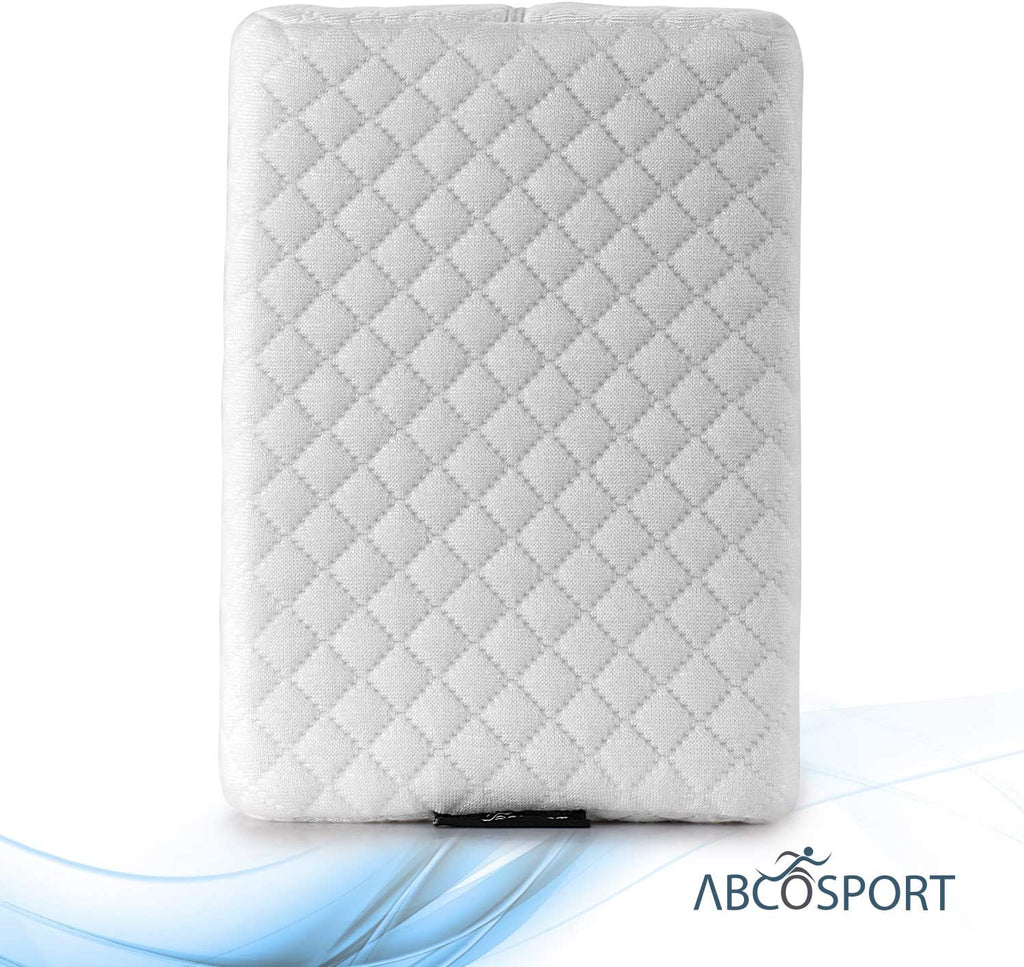 Abco Tech Memory Foam Knee Pillow with Cooling Gel - Wedge Pillow - Leg Pillow for Side Sleepers, Pregnancy, Spine Alignment, Pain Relief - Pillow