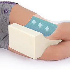 Abco Tech Memory Foam Knee Pillow Wedge, Leg Pillow with Cooling Gel, Wedge Pillow with Hypo-Allergenic Washable Cover