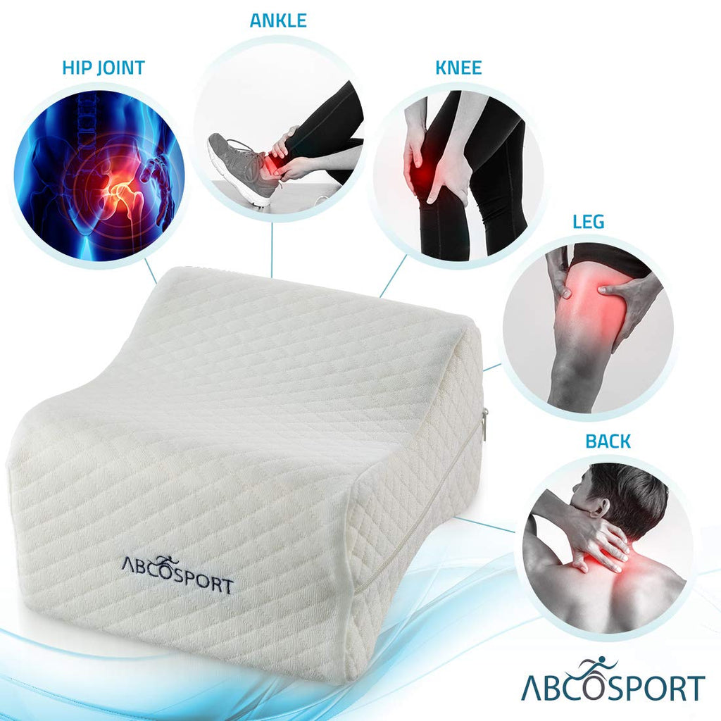 Memory Foam Knee Pillow Cushion for Side Sleeping Leg Support Gray 